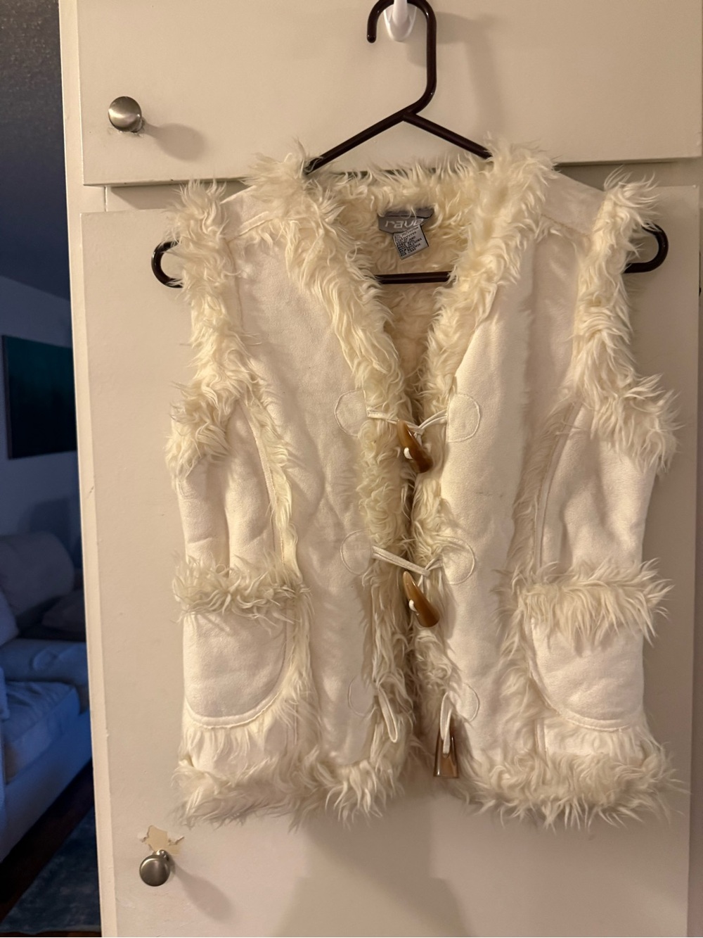 1990s true vintage rave faux fur y2k vest